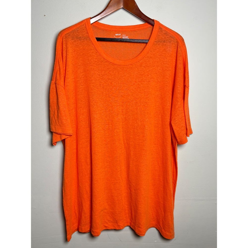 Aerie Linen Blend Oversized Tee Orange Coastal‎ Fall Capsule XL Soft